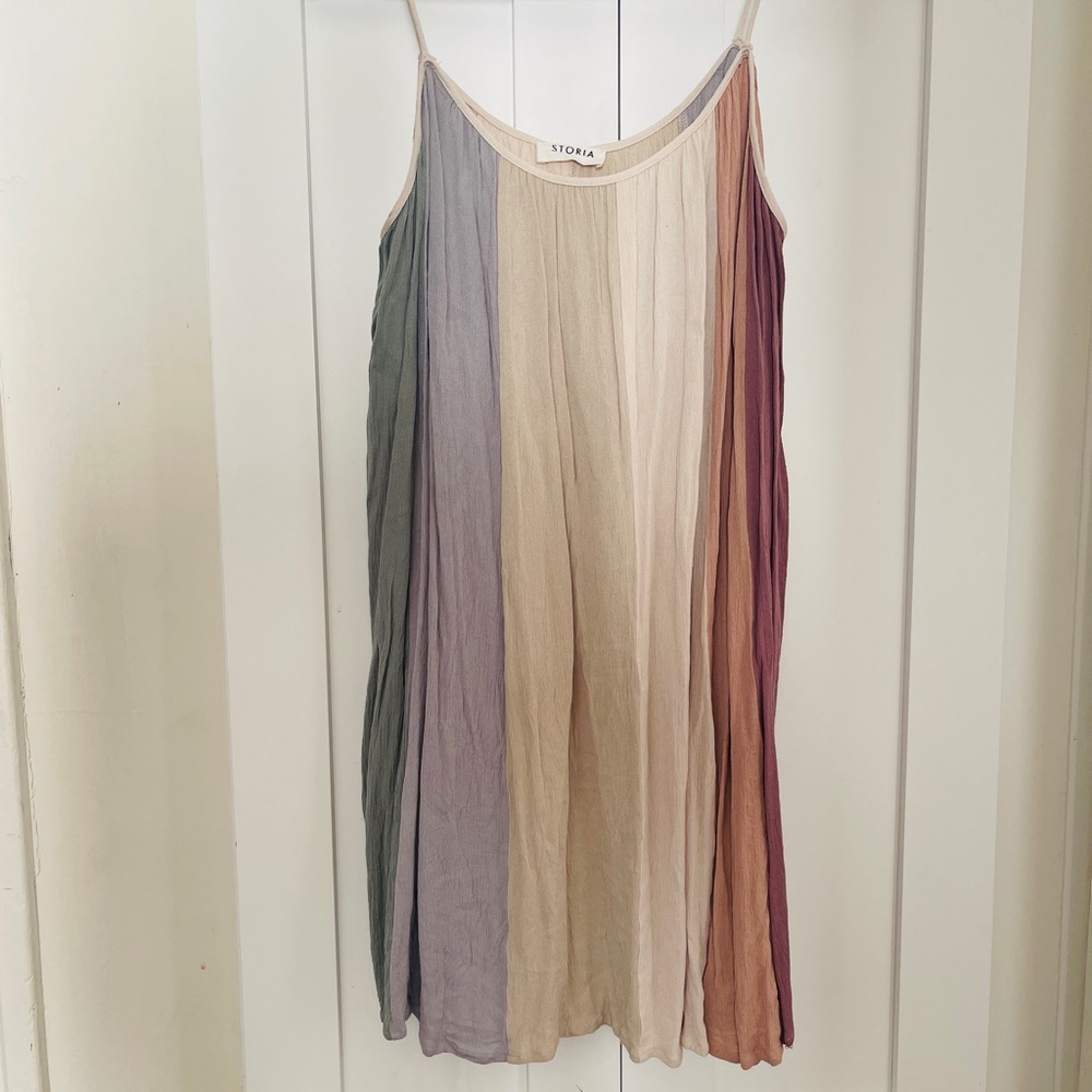 Muted rainbow Storia dress, size large